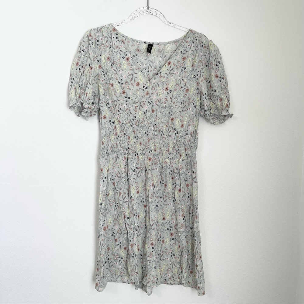 Y.A.S mini dress with shirred waist in ditsy floral Floral Sundress Size L